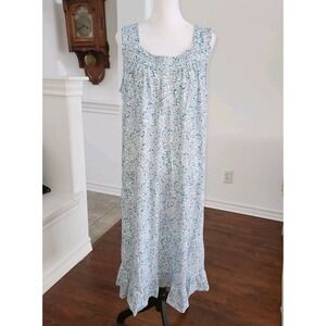ADONNA Floral Cotton Nightgown | Cottagecore Lace Trim Sleepwear Gown L